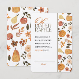 Kraft Fall Theme Baby Shower Diaper Raffle Inbjudningar