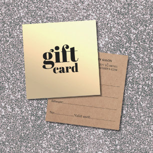 Kraft Faux Guld Beauty Gift Card Anteckningskort