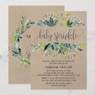Kraft Foliage Baby Sprinkle Inbjudningar