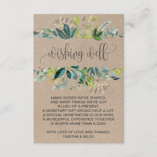 Kraft Foliage Bröllop Wishing-brunn Tilläggskort