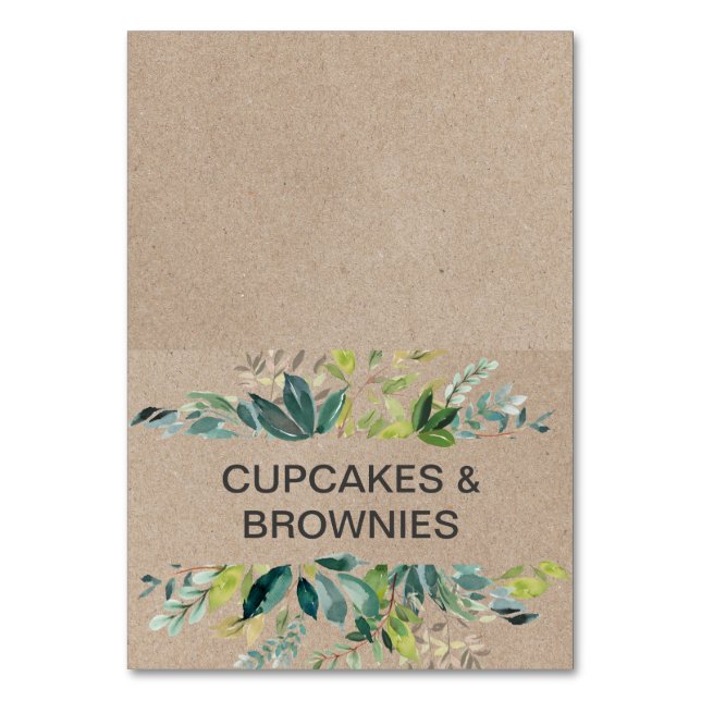 Kraft Foliage Buffet Food Labels Bordsnummer (Framsidan)