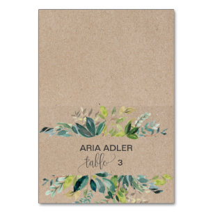 Kraft Foliage Escort Place Cards Bordsnummer