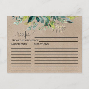 Kraft Foliage Möhippa Recipe Cards Vykort