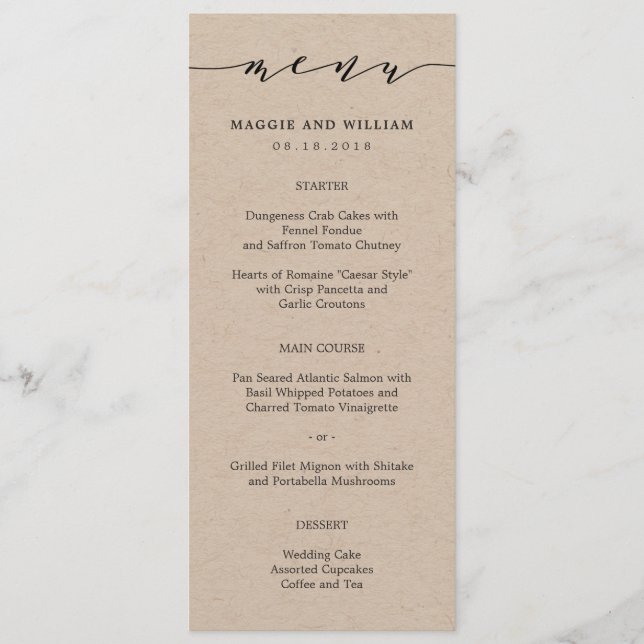 Kraft för effektivt skript-menykort meny (Framsida)