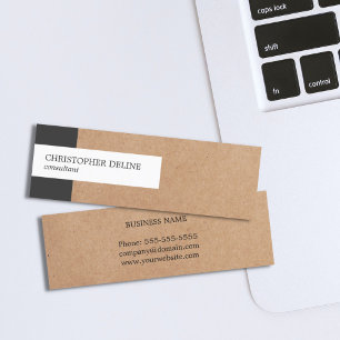 Kraft för modern elegant rand papper konsulent mini visitkort