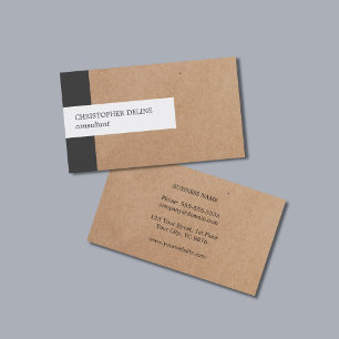 Kraft för modern elegant rand papper konsulent visitkort