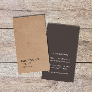 Kraft för modern elegantbrunt papper konsulent visitkort