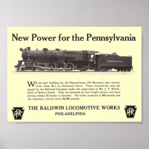 Kraft för Pennsylvanias järnvägar 1926 Poster