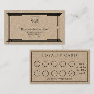 Kraft Formal Business Café Coffee Salon Lojalitetskort