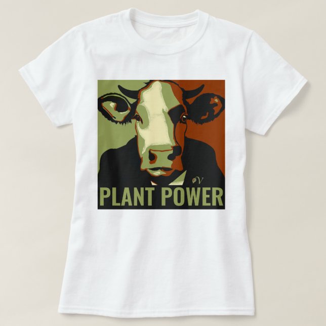 Kraft från Cowmoflage Pop Art Cow Tshirt Plant T Shirt (Design framsida)