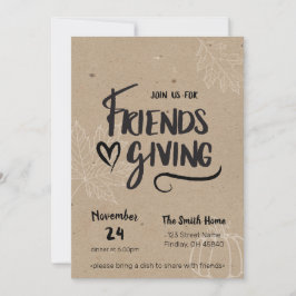 Kraft Friendsgiving-inbjudan till middag Inbjudningar