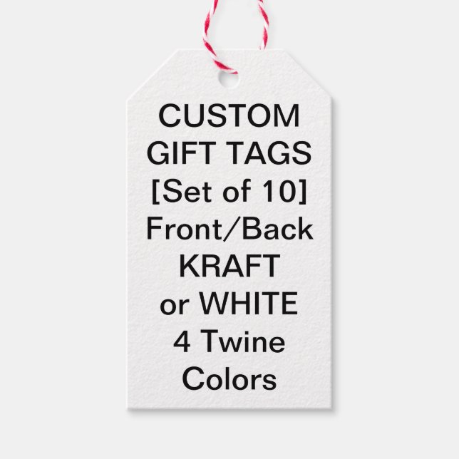 Kraft Gift-Märkre med Personlig 10 x Anpassningsba Presentetikett (Framsidan)
