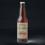 Kraft Grönt Push Script Vintage Lastbil Ölflaska Etikett<br><div class="desc">Kraft Push Script Watercolor Vintage Red Lastbil med Julgran - Beer Flaska-etikett</div>