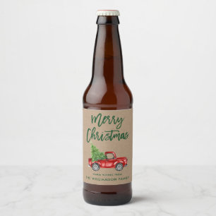 Kraft Grönt Push Script Vintage Lastbil Ölflaska Etikett