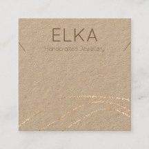 Kraft Guld Dots Square Necklace Visning Card
