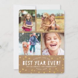 Kraft + Guld Glitter Titta på Helgdag fotoport Julkort