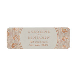 Kraft guld Snöre rustic bröllop returadress Etikett