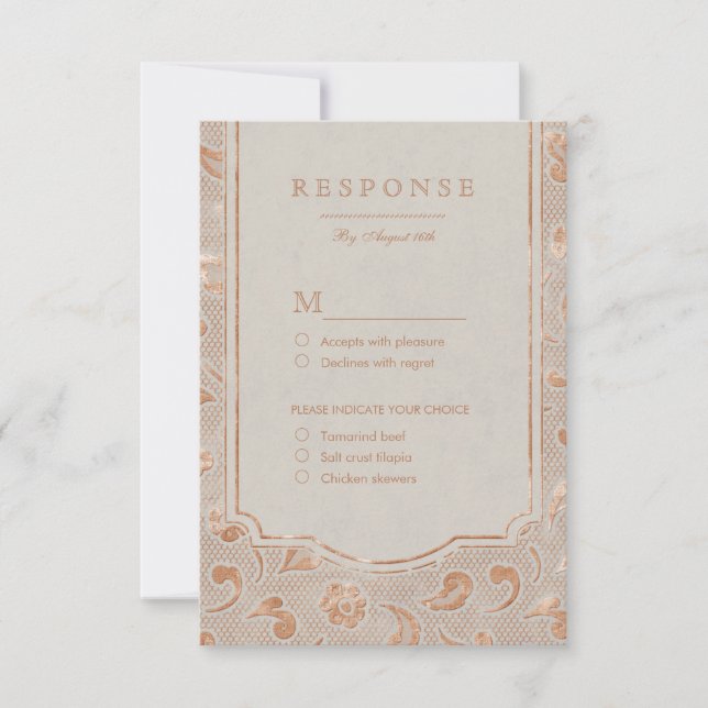 Kraft guld Snöre rustic landsbyggsbröllop OSA Kort (Framsida)