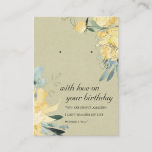 KRAFT GULT BIRTHDAY FRIEND EARRING VISNING CARD PLACERINGSKORT