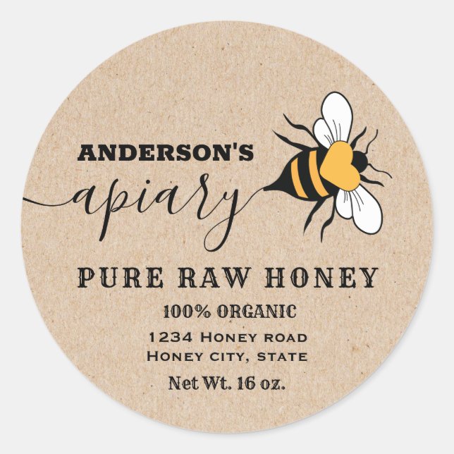 Kraft Hjärbi manusmanus biarhonung burk etikett (Framsida)