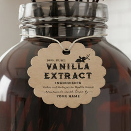 Kraft Homemade Vanilla Extract Round märkre Gåvor Etiketter