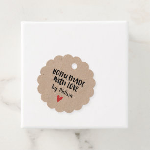 Kraft Homemade with Kärlek Heart Gift Märkres Gåvor Etiketter