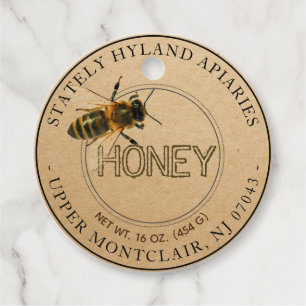 Kraft Honung Burk Nacke märkre med Realistic Honey Gåvor Etiketter