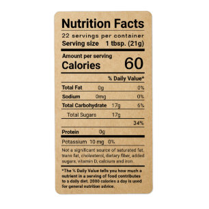 Kraft Honung Nutrition Facts Shipping Label Fraktsedel
