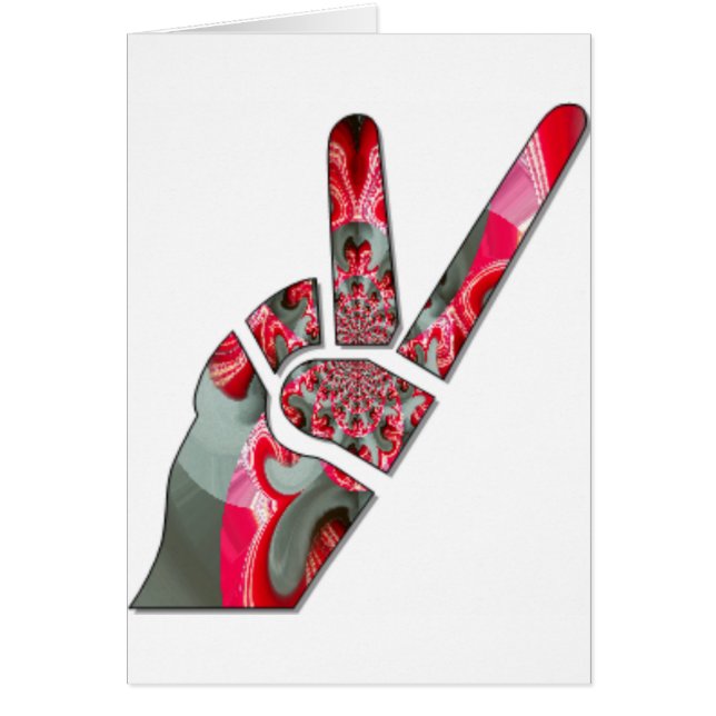 Kraft i Handflatan: Salute i två Finger Hälsningskort (Framsidan)