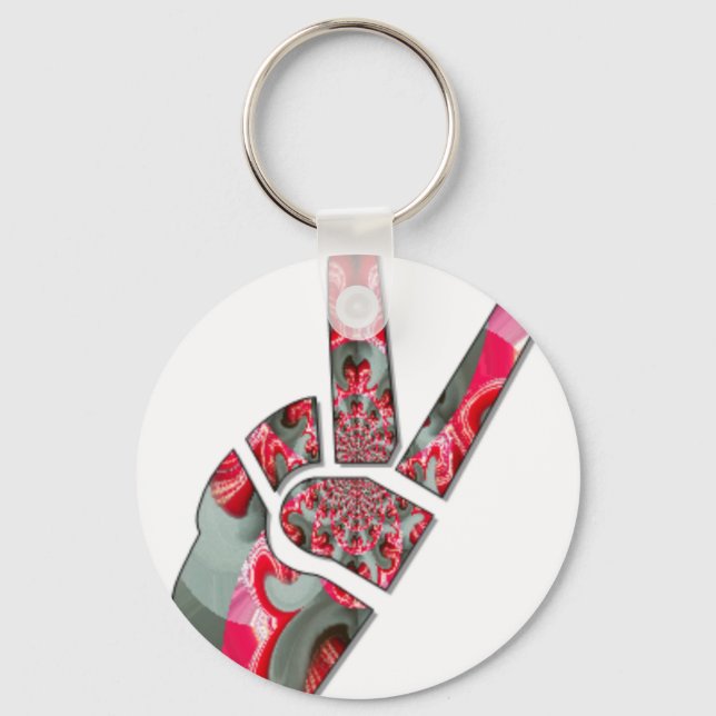 Kraft i Handflatan: Salute i två Finger Nyckelring (Framsida)