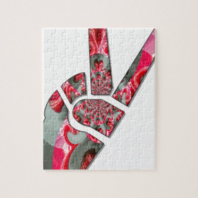 Kraft i Handflatan: Salute i två Finger Pussel (Vertikal)