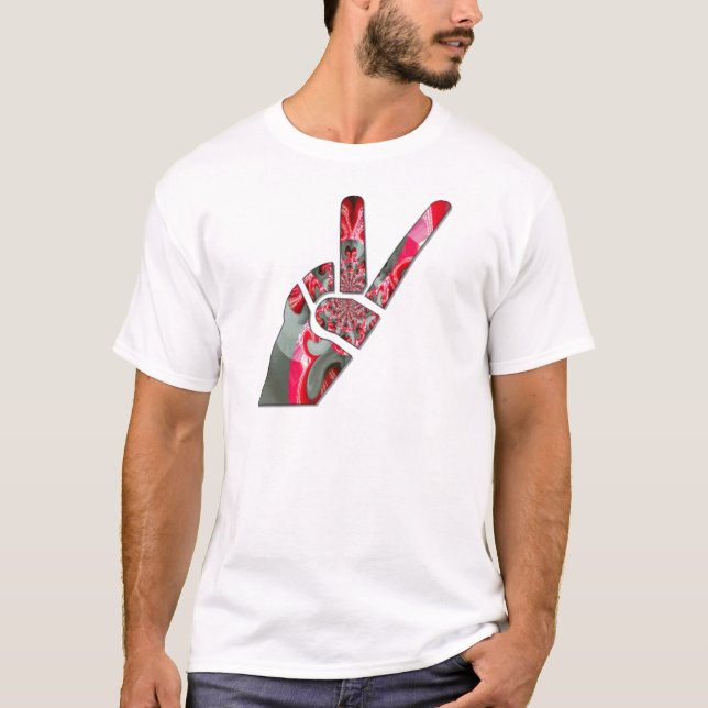 Kraft i Handflatan: Salute i två Finger Tee Shirt (Framsida)