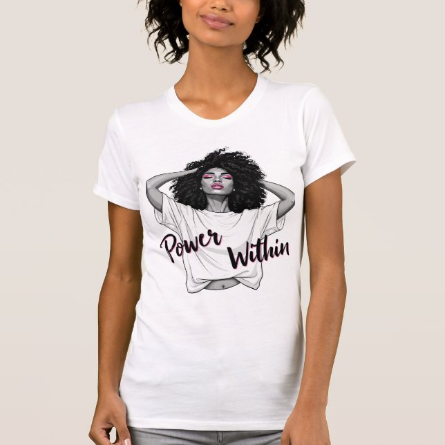 Kraft inom naturligt afroillustration t shirt (Framsida)