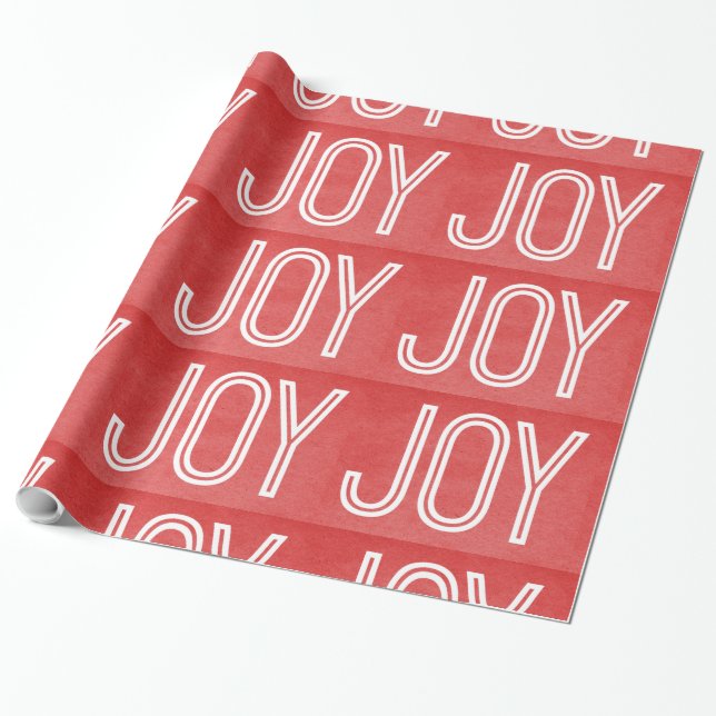 Kraft Joy Wrapping Papper, Red Presentpapper (Utrullad)