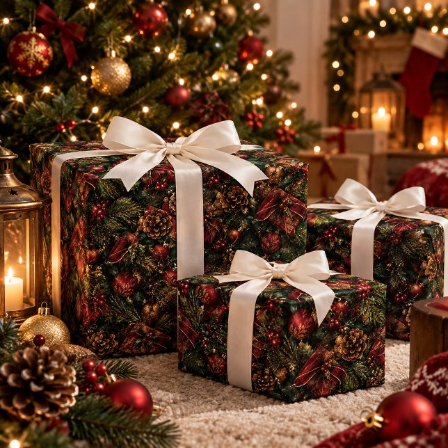 Kraft julklappsinslagspapper mönster  presentpapper (Kraft Christmas Gift Wrapping Paper Pattern)