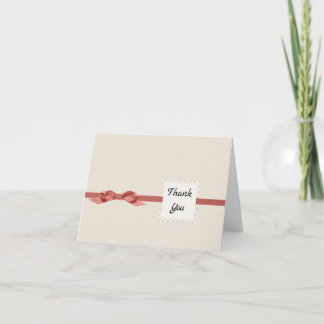Kraft Kartong Beige och Rosett Tack Kort