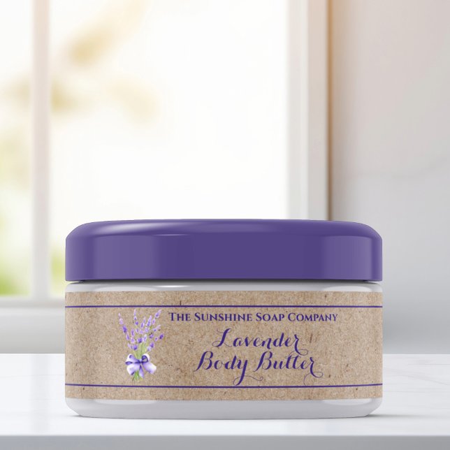 Kraft Lavender Body Butter burk etikett 1 x 7,25 (Skapare uppladdad)