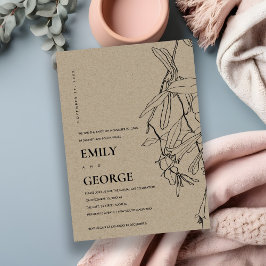 KRAFT LINE TECKNING BLOMMIGT VI TITTADE PÅ KNOT IN TACK KORT