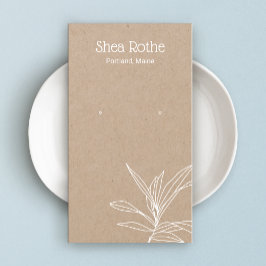 Kraft Löv Gren Earring Visning Card Visitkort
