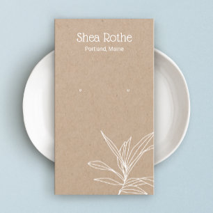 Kraft Löv Gren Earring Visning Card Visitkort