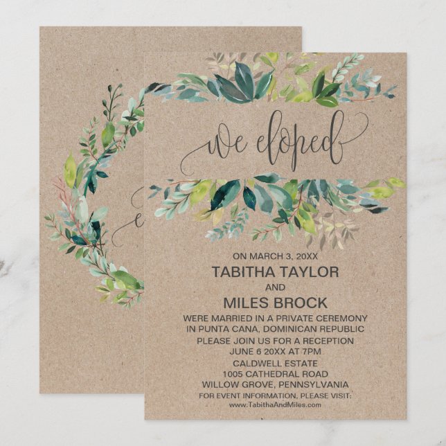 Kraft Lövverk Vi Rymde Rymdmottagning Inbjudningar (Fram/baksida)