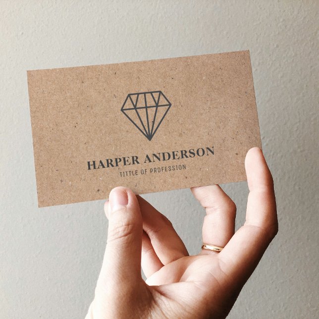 Kraft Modern Black Diamond Professionell Visitkort (Skapare uppladdad)