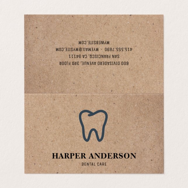 Kraft Modern Black Professionell Dental Care Visitkort (Utsida ovikt)