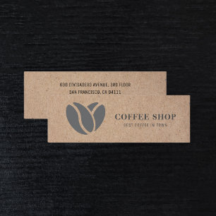Kraft Modern Coffee Shop Black Professionell Mini Visitkort
