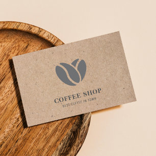 Kraft Modern Coffee Shop Black Professionell Visitkort
