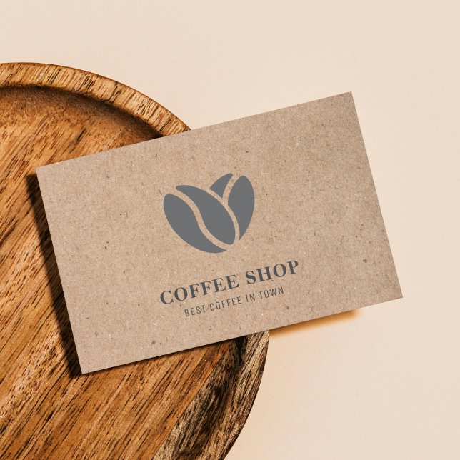 Kraft Modern Coffee Shop Black Professionell Visitkort (Skapare uppladdad)