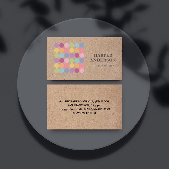 Kraft Modern Colorful Macarons Bakery Professiona Visitkort (Skapare uppladdad)