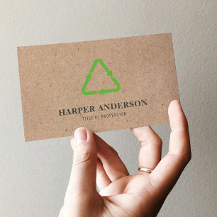 Kraft Modern Grönt Eco Återvinna Professionell Visitkort