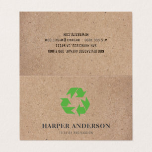 Kraft Modern Grönt Eco Recycling Professionell Visitkort