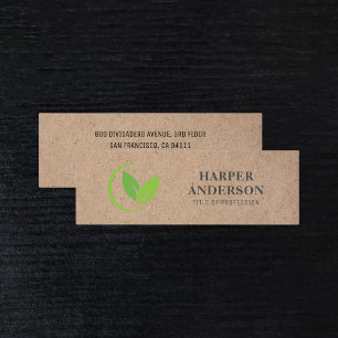 Kraft Modern Minimal Grönt Eco Professionell Mini Visitkort